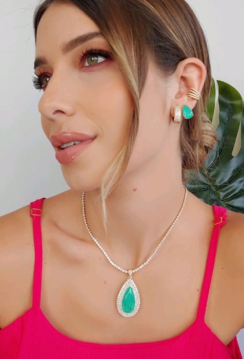 CHOKER RIVIERA DE GOTA TURMALINA FUSION CRAVEJADA CH209-O