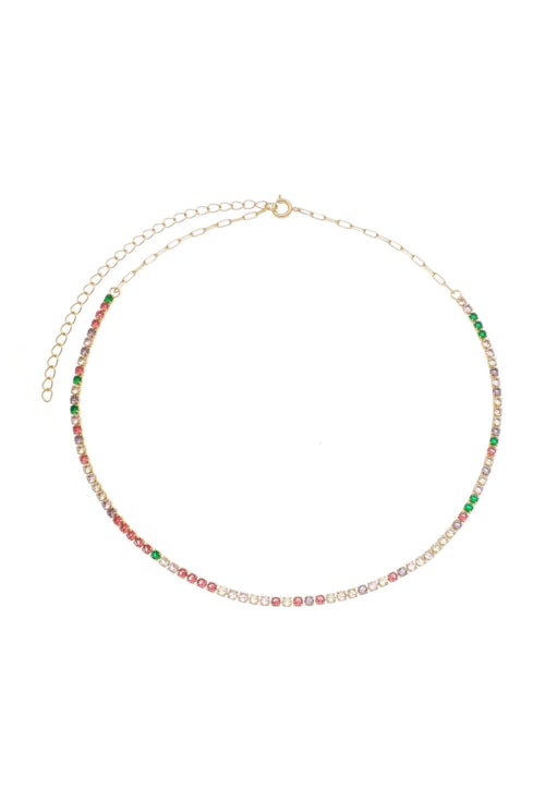 CHOKER RIVIERA DE ZIRCÔNIA RAINBOW NO OURO DE 2,5MM CH103-O CHOKER RIVIERA DE ZIRCÔNIA RAINBOW NO OURO DE 2,5MM CH103-O