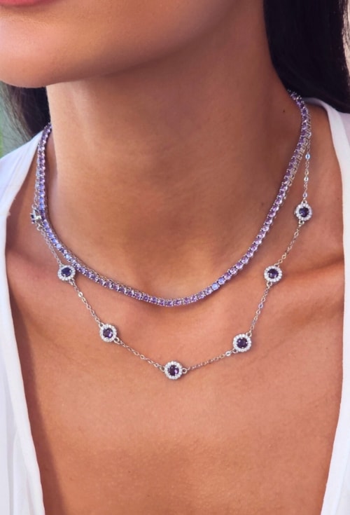 CHOKER RIVIERA TANZANITA RÓDIO CH387-R