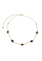 CHOKER TUBO COM BOLA OLHO DE TIGRE CH346-O