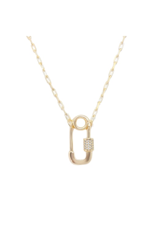 COLAR ALFINETE COM ZIRCÔNIAS NO OURO CO197-O