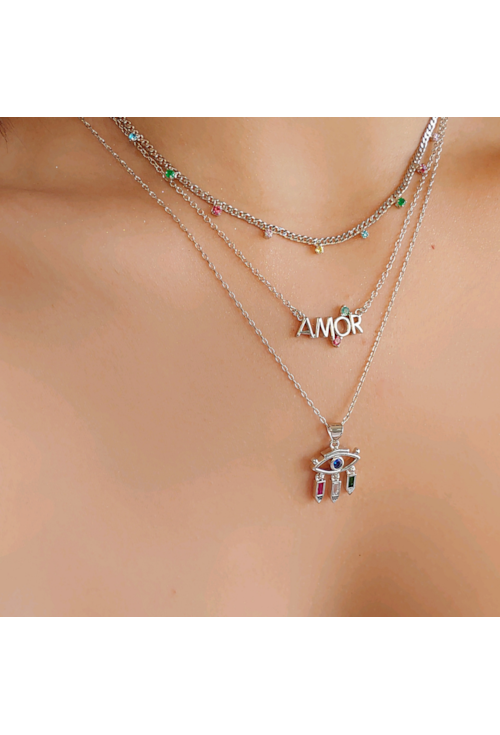 COLAR AMOR COM ZIRCÔNIAS NO RÓDIO CO408-R