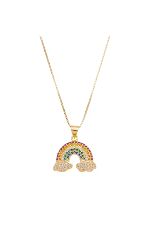 COLAR ARCO-ÍRIS CRAVEJADO CO399-O