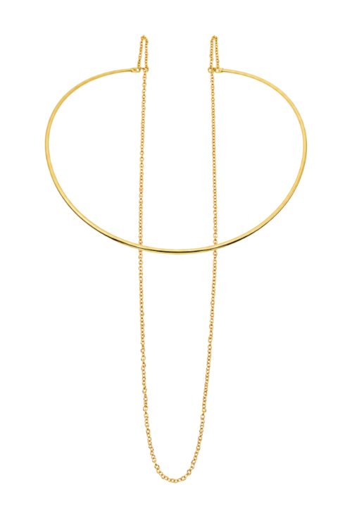 COLAR ARO DUPLO COM CORRENTE BANHADO A OURO CO920-O