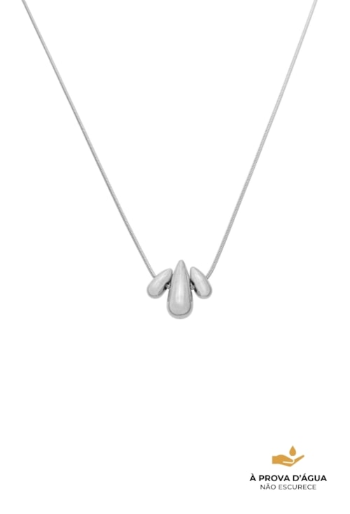 COLAR COM 3 GOTINHAS PENDENTES EM AÇO INOX POLIDO CO848-A