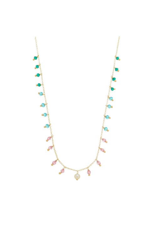COLAR COM CRISTAIS COLORS E PÉROLA CO351-O