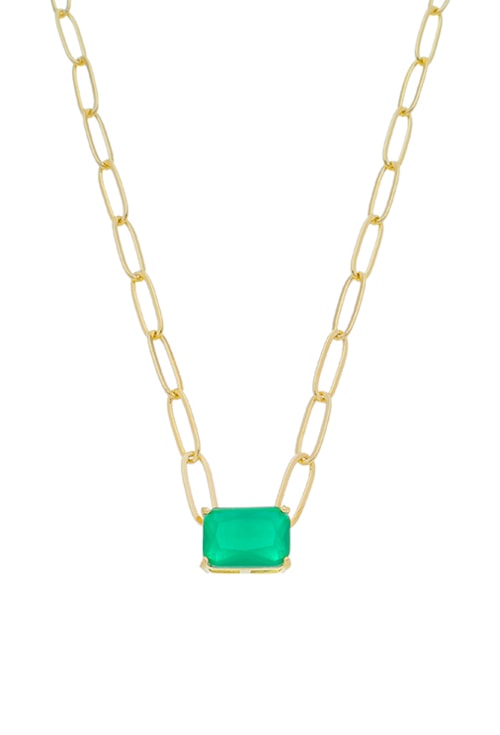 COLAR COM CRISTAL ESMERALDA LEITOSO CO511-O