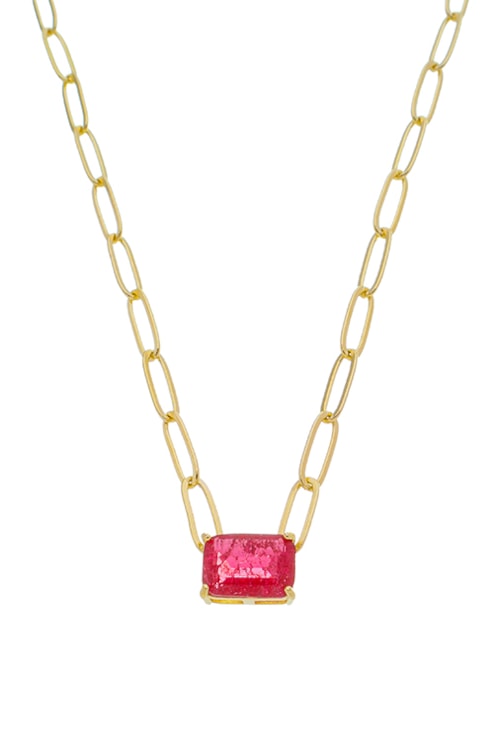 COLAR COM CRISTAL RUBELITA RUTILADO CO511-O