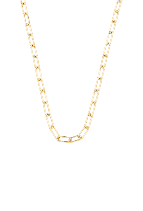 COLAR COM ELOS M RETANGULARES BANHADO A OURO CO896-O