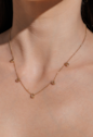 COLAR COM GOTAS CITRINO BANHADO A OURO CJ207-O