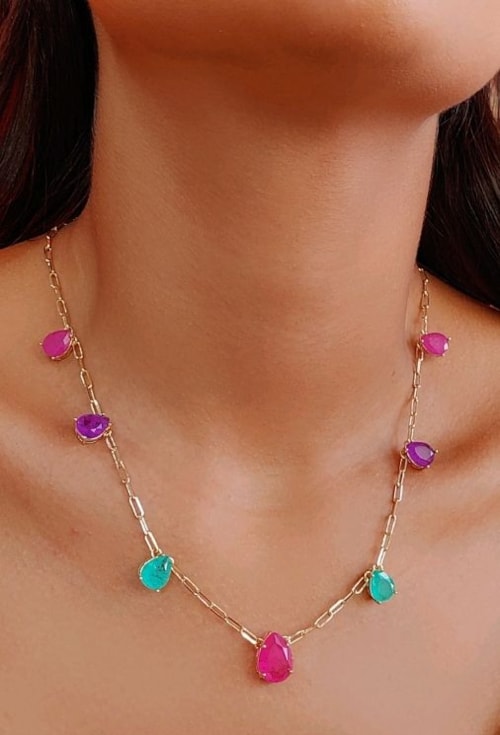 COLAR COM GOTAS FUSION COLORIDAS CO539-O