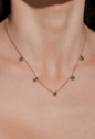 COLAR COM GOTAS TURMALINA BANHADO A OURO CJ207-O