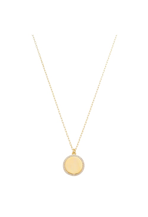 COLAR COM MEDALHA CRAVEJADA NO OURO CO333-O