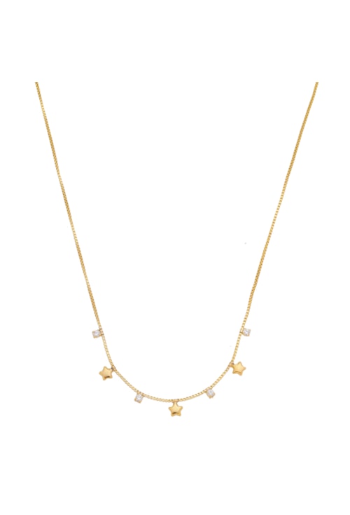 COLAR COM MINI ESTRELA E ZIRCÔNIAS CRISTAL CO343-O COLAR COM MINI ESTRELA E ZIRCÔNIAS CRISTAL CO343-O