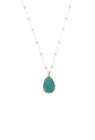 COLAR COM PEDRA NATURAL TURQUESA CO727-O