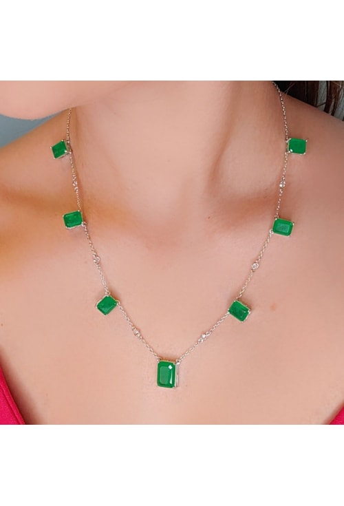 COLAR COM PEDRA RETANGULAR ESMERALDA FUSION CO115-R COLAR COM PEDRA RETANGULAR ESMERALDA FUSION CO115-R
