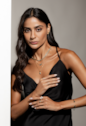 COLAR COM PEDRAS GOTA E NAVETE TURMALINA BANHADO A OURO 18K CO907-O