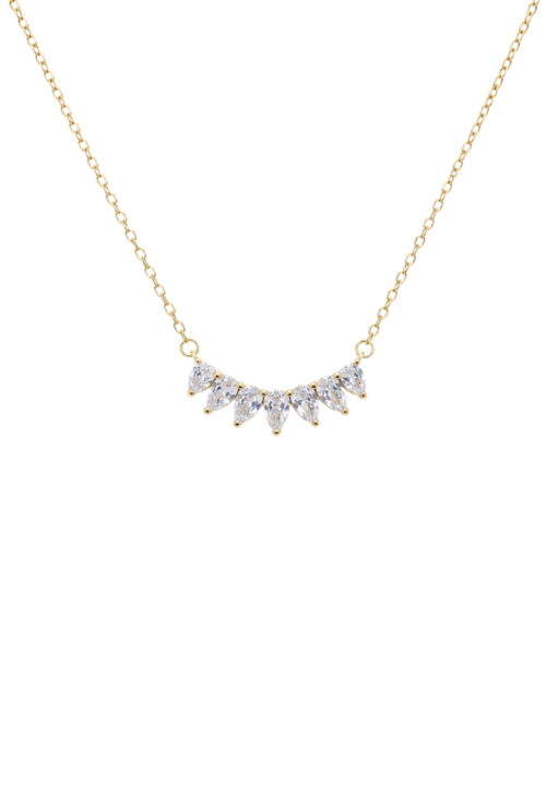 COLAR COM PEDRAS LAPIDADAS EM GOTA BANHADO A OURO CO909-O