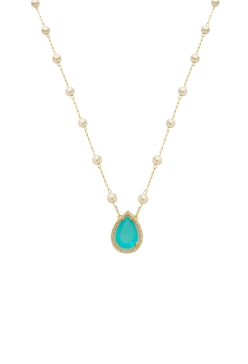 COLAR COM PÉROLAS E GOTA AZUL PARAÍBA FUSION CO751-O COLAR COM PÉROLAS E GOTA AZUL PARAÍBA FUSION CO751-O