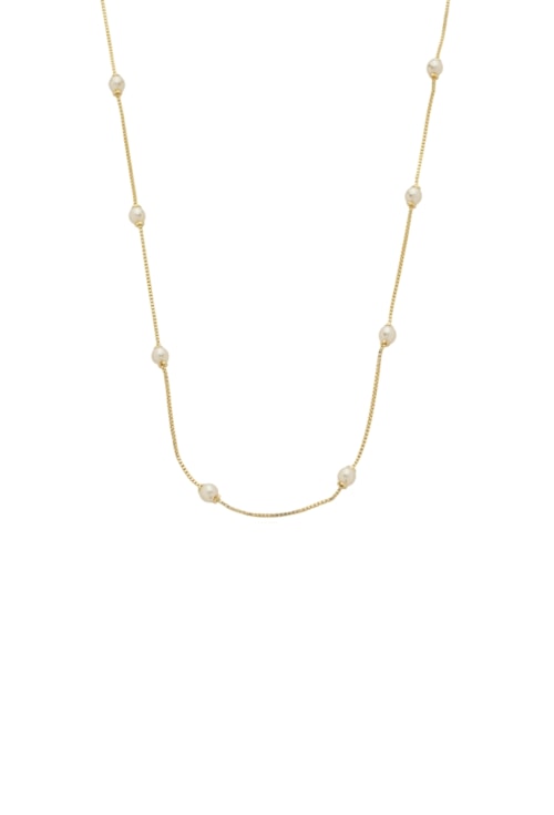 COLAR COM PÉROLAS NA VENEZIANA NO OURO CO741-O