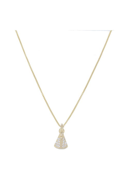 COLAR COM PINGENTE CRAVEJADO DE NOSSA SENHORA CO233-O COLAR COM PINGENTE CRAVEJADO DE NOSSA SENHORA CO233-O