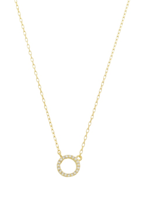 COLAR COM PINGENTE DE CÍRCULO VAZADO CRAVEJADO NO OURO CO702-O COLAR COM PINGENTE DE CÍRCULO VAZADO CRAVEJADO NO OURO CO702-O