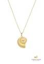 COLAR COM PINGENTE DE CONCHA ESPIRAL EM AÇO INOX DOURADO CO811-AD