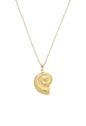 COLAR COM PINGENTE DE CONCHA ESPIRAL EM AÇO INOX DOURADO CO811-AD