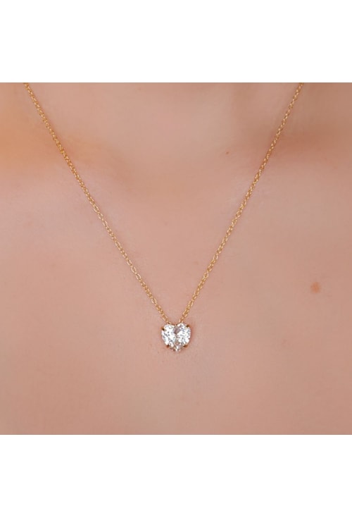 COLAR COM PINGENTE DE CORAÇÃO DE ZIRCONIA CO123-O