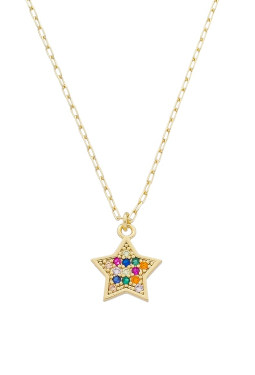 COLAR COM PINGENTE DE ESTRELA COLORIDO CO558-O