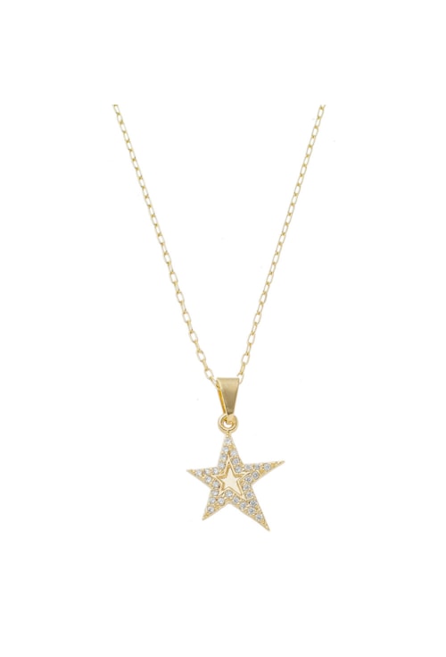 COLAR COM PINGENTE DE ESTRELA CRAVEJADA CO475-O COLAR COM PINGENTE DE ESTRELA CRAVEJADA CO475-O