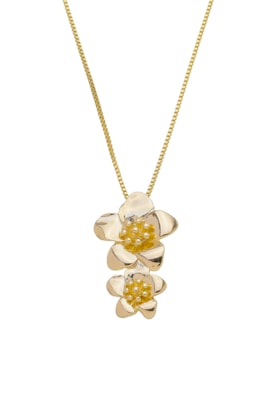 Produto COLAR COM PINGENTE DE FLORES NO OURO CO553-O