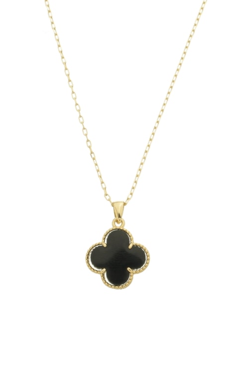 COLAR COM PINGENTE DE TREVO ÔNIX NO OURO CO628-O COLAR COM PINGENTE DE TREVO ÔNIX NO OURO CO628-O