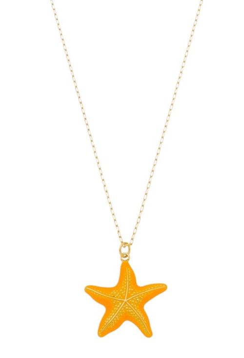 COLAR COM PINGENTE ESTRELA-DO-MAR LARANJA CO412-O