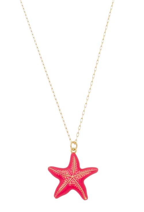COLAR COM PINGENTE ESTRELA-DO-MAR PINK CO412-O