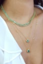 COLAR COM PINGENTE GOTA TURMALINA CRAVEJADA CO802-O