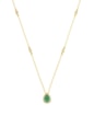 COLAR COM PINGENTE GOTA TURMALINA CRAVEJADA CO802-O