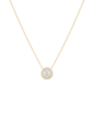 COLAR COM PINGENTE REDONDO E PEDRA CRISTAL BANHADO A OURO CO913-O