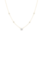 COLAR COM PINGENTE REDONDO E PEDRAS CRISTAL BANHADO A OURO CO908-O