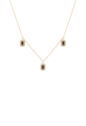 COLAR COM PINGENTES RETANGULARES CRAVEJADOS MARROM BANHADO A OURO 18K CO910-O