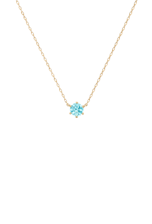 COLAR COM PONTO DE LUZ AZUL PARAÍBA 8MM BANHADO A OURO CO918-O