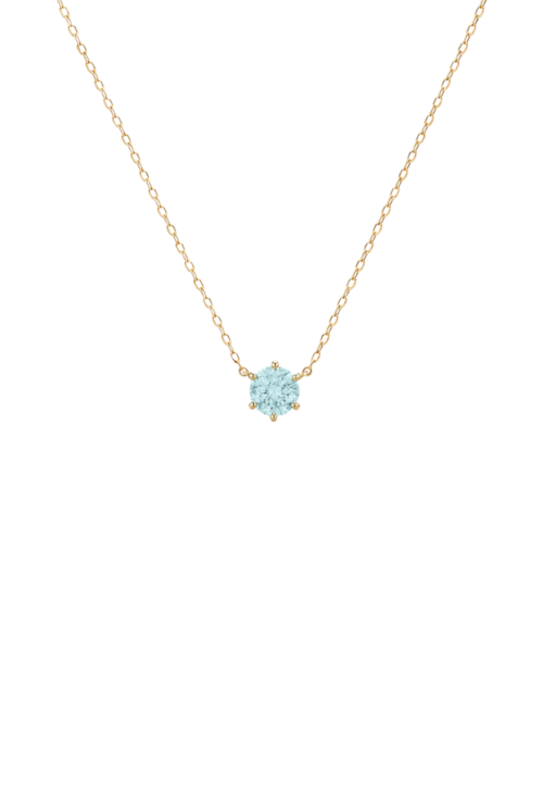 COLAR COM PONTO DE LUZ AZUL PARAÍBA 8MM BANHADO A OURO CO918-O