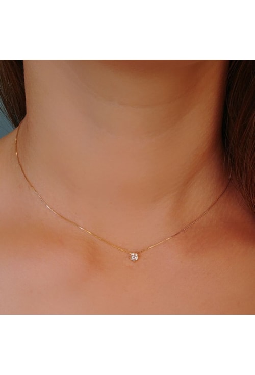 COLAR COM PONTO DE LUZ DE ZIRCONIA 31517-O
