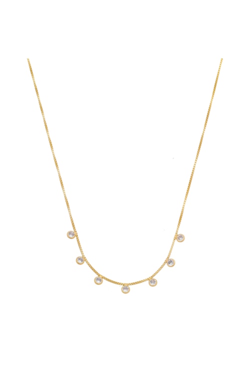 COLAR COM PONTOS DE LUZ CRISTAL NO OURO CO344-O COLAR COM PONTOS DE LUZ CRISTAL NO OURO CO344-O