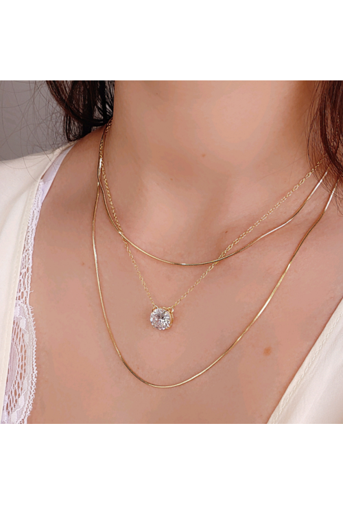 COLAR COM ZIRCÔNIA CRISTAL REDONDA CO280-O