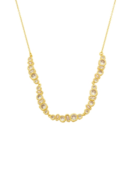 COLAR COM ZIRCÔNIA E CORRENTE CADEADO NO OURO CO854-O