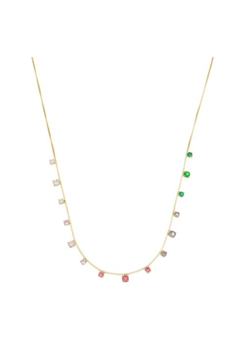 COLAR COM ZIRCÔNIAS COLORS CRAVEJADAS CO349-O