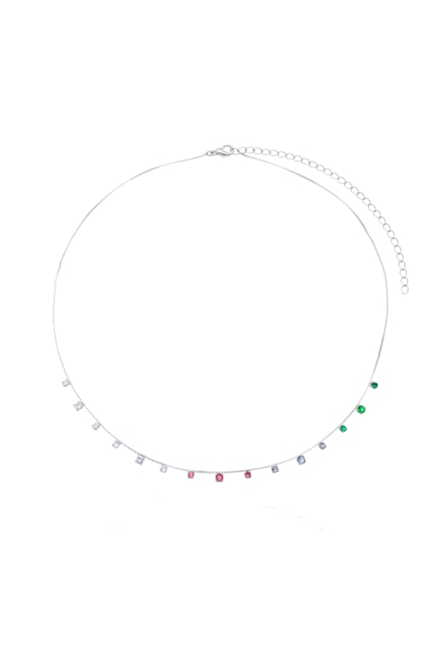 COLAR COM ZIRCÔNIAS COLORS CRAVEJADAS CO349-R