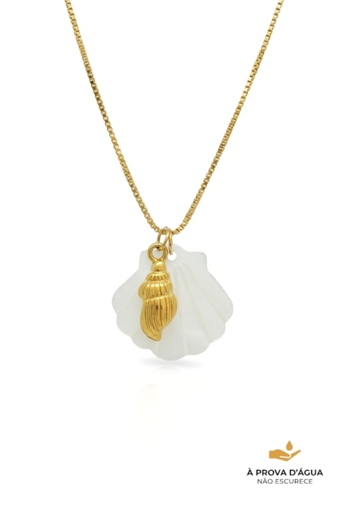 COLAR CONCHA MADREPEROLA COM PINGENTE MARINHO CO821-AD