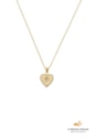 COLAR CORAÇÃO CRAVEJADO COM ZIRCÔNIA AÇO INOX DOURADO CO868-AD